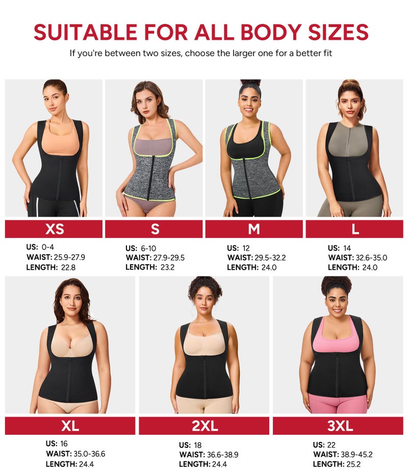 GAODI Women Waist Trainer Vest Slim Corset Workout Sweat Tank Top Zipper Compression Shirt Sauna Suit Body Shaper - Image 3